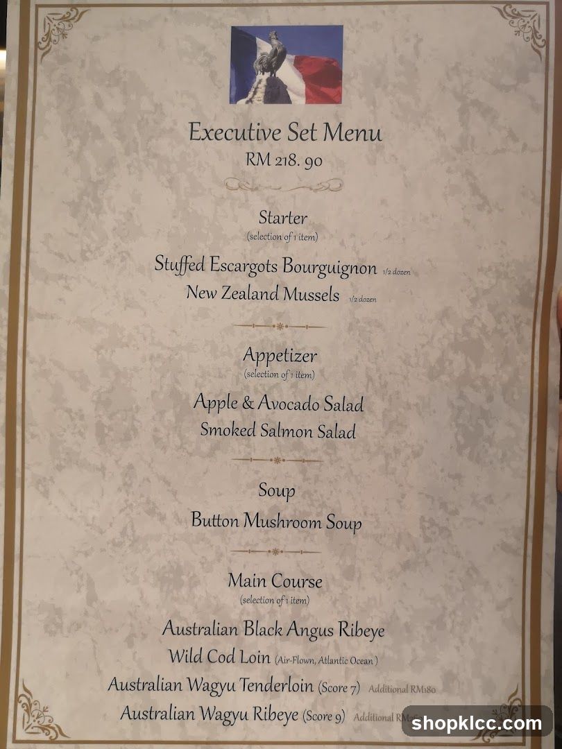 Executive Set Menu