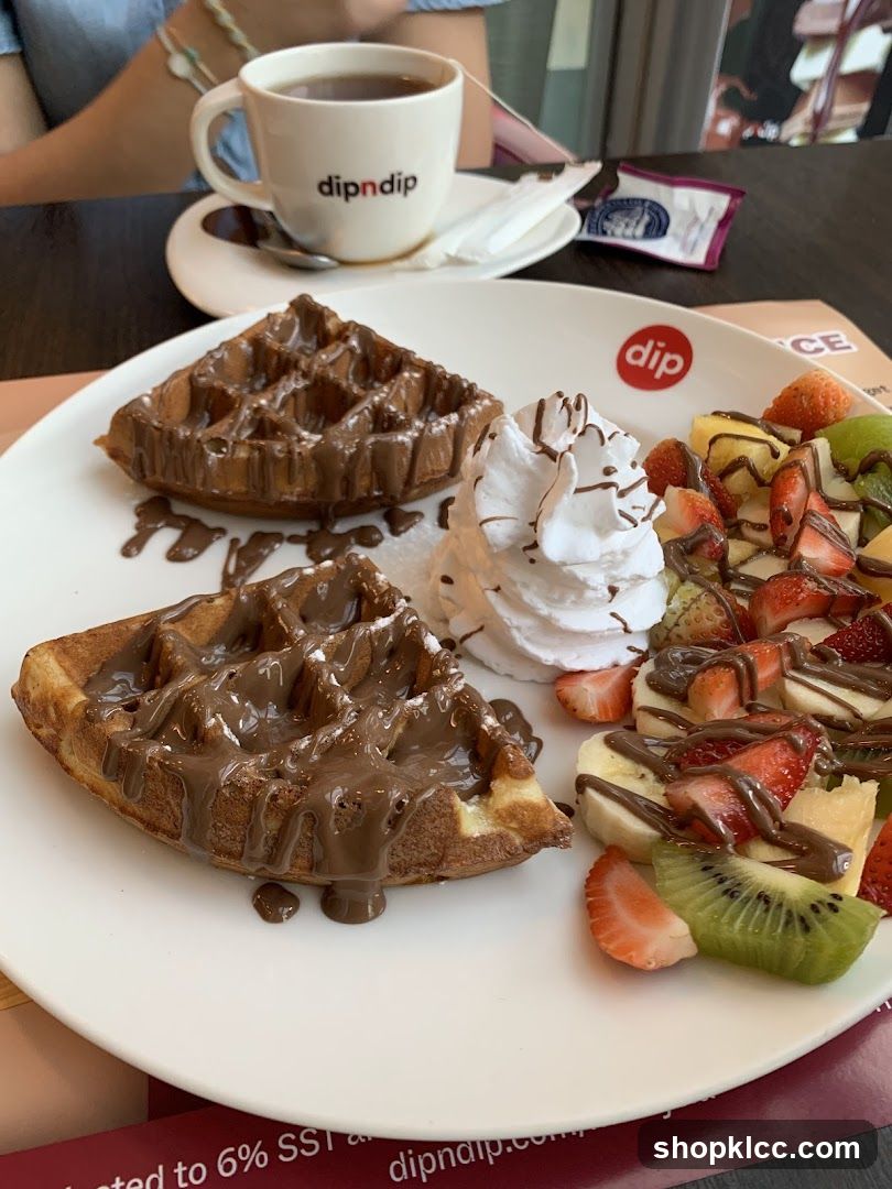 Waffles with Fruit and Whipped Cream