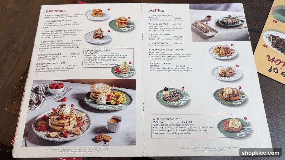Pancakes and Waffles Menu