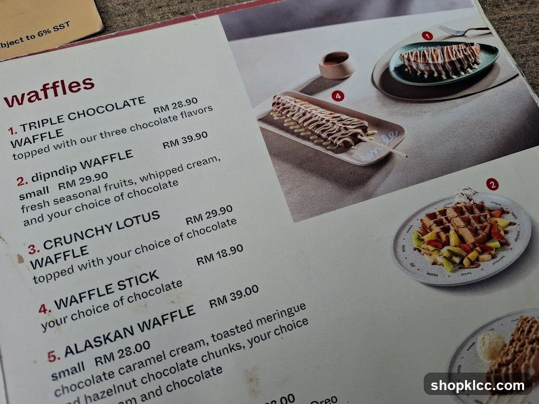 Waffles Menu