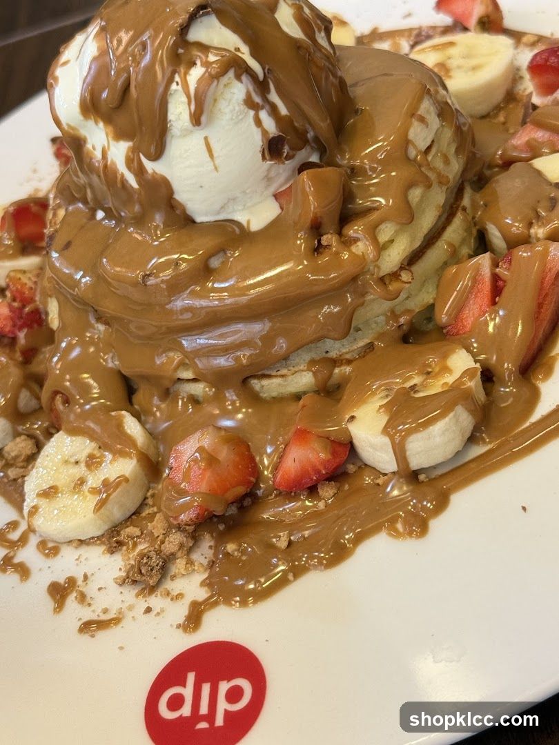 Pancakes with Ice Cream and Fruit