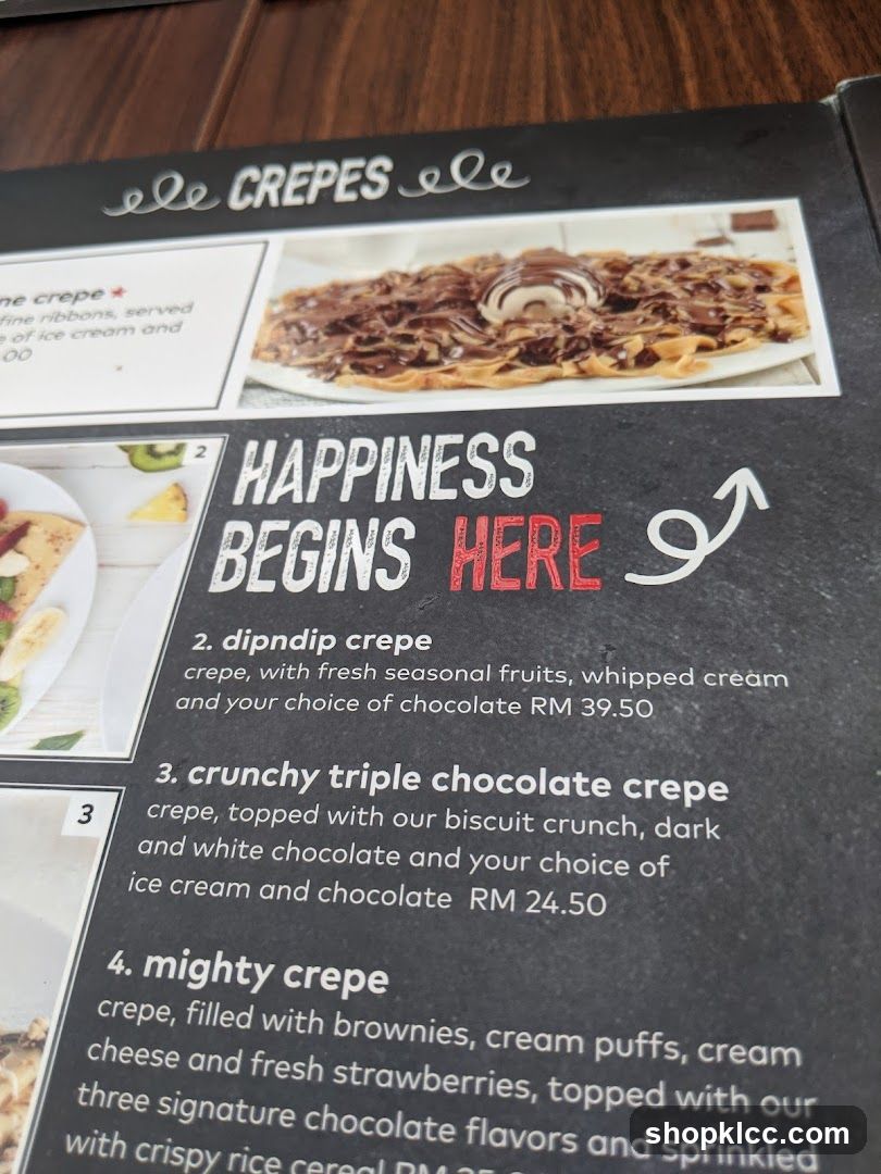 Crepes Menu
