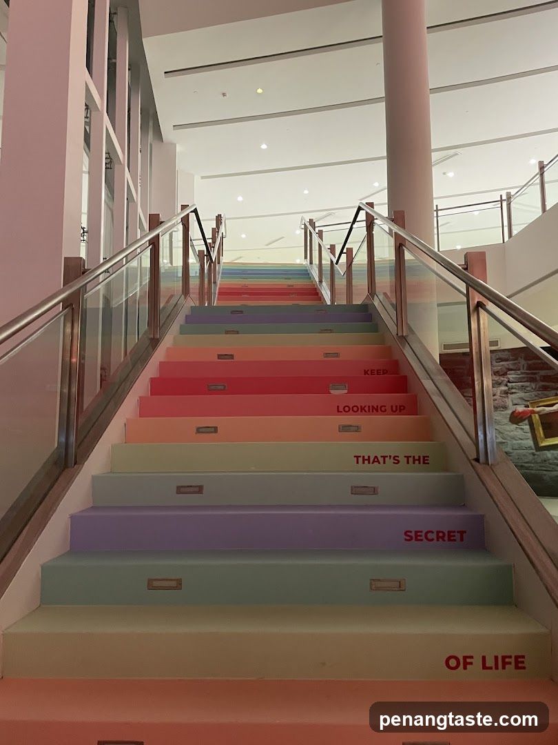 Rainbow Stairs with Inspirational Quotes