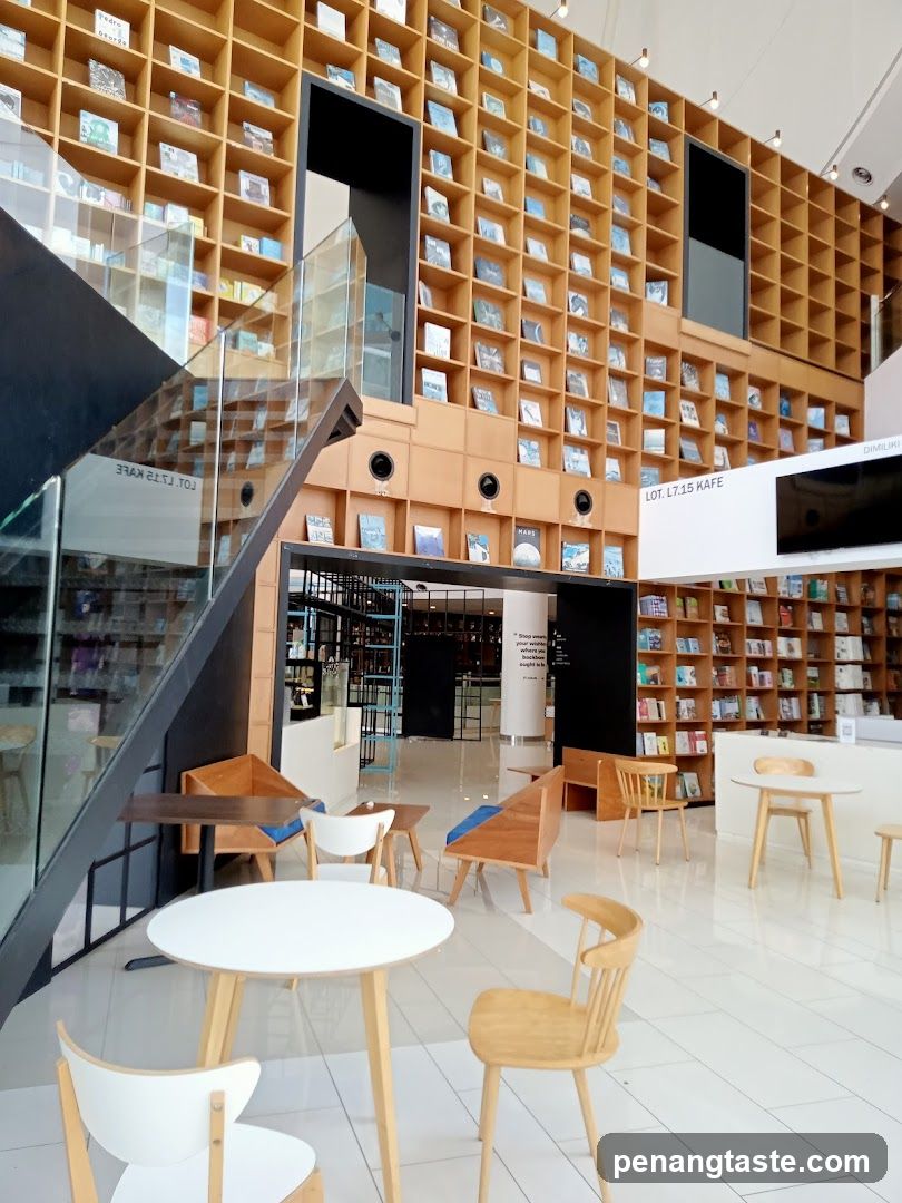 Modern Bookstore Cafe Interior