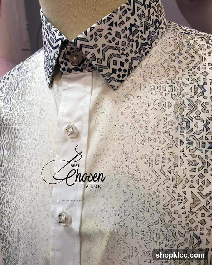 Tailored Shirt with Geometric Pattern