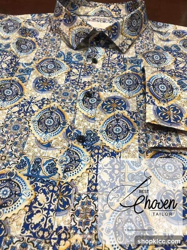 Tailored Shirt with Ornate Pattern