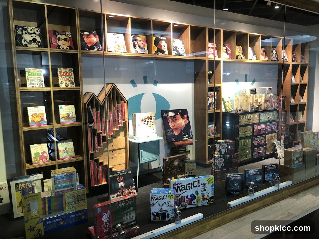 Display Window with Books and Games