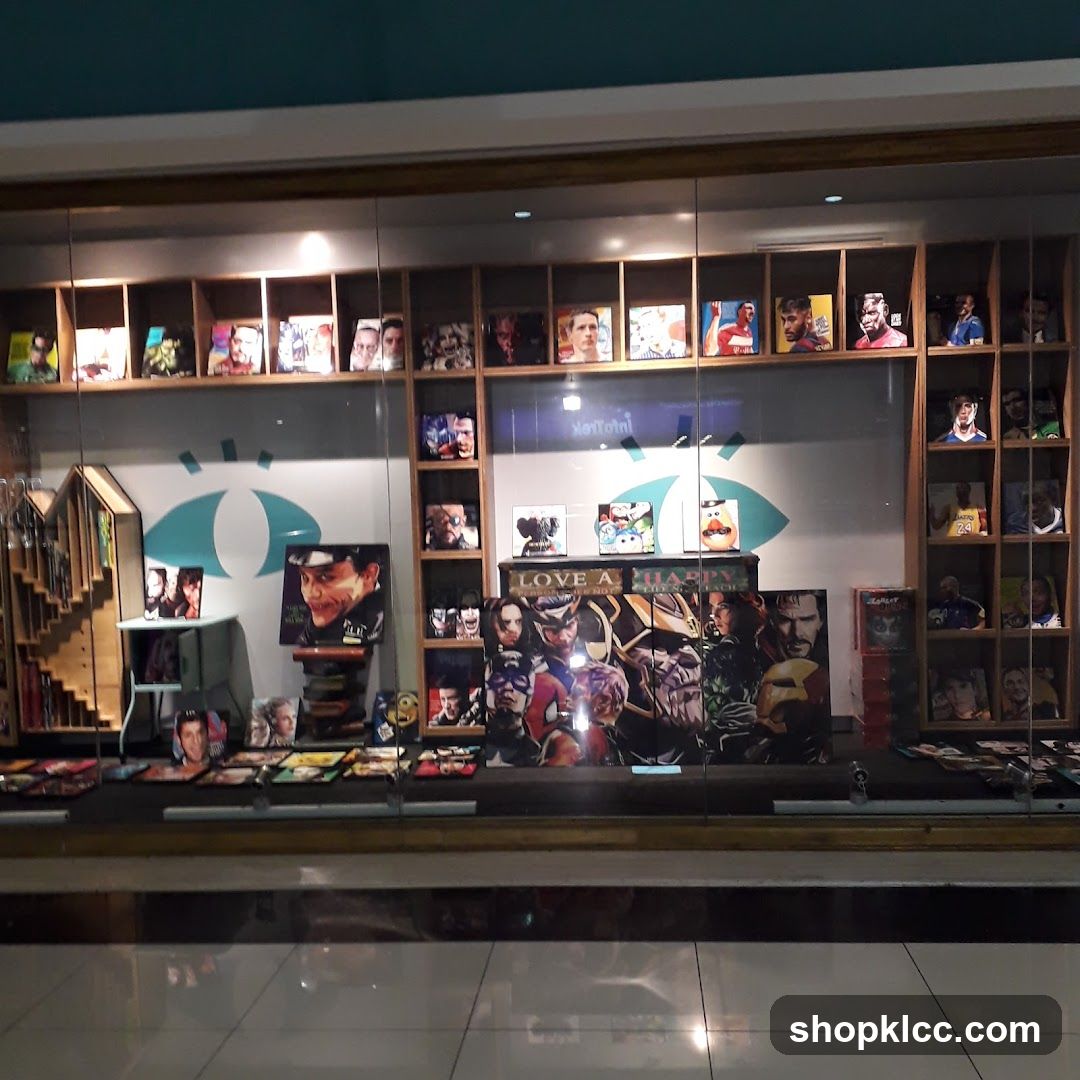 Display of pop culture merchandise