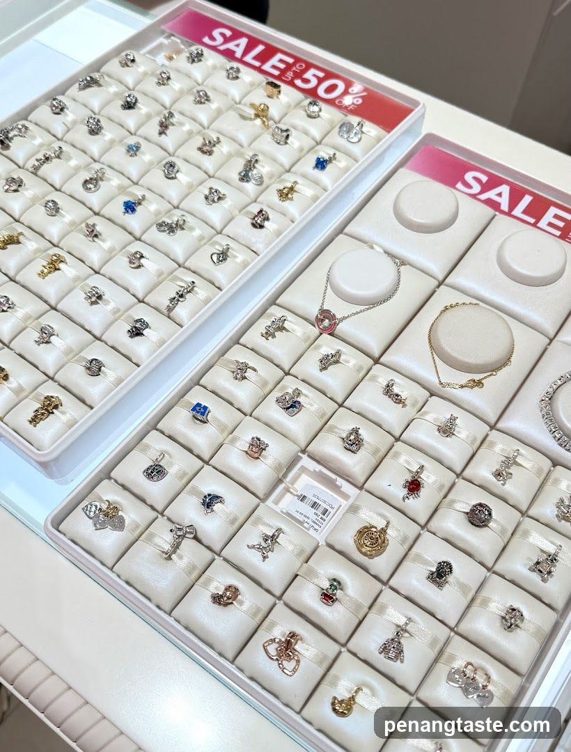 Jewelry Display with Sale Signage