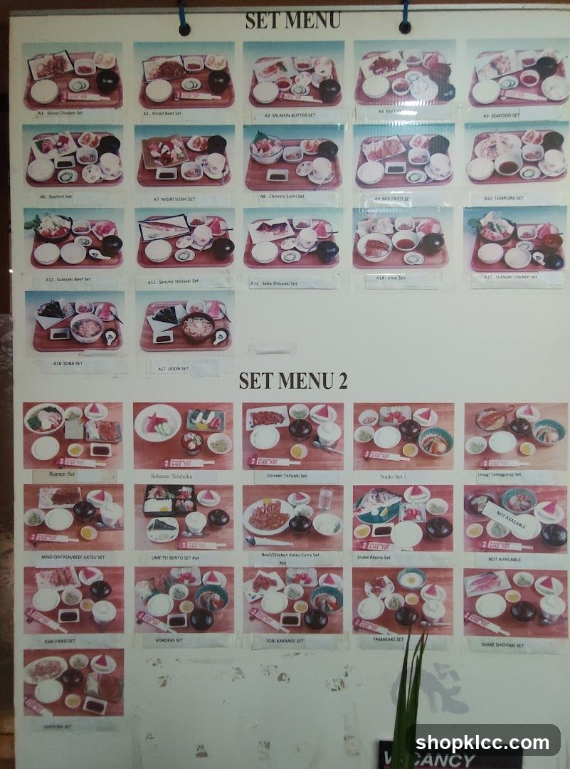 SET MENU 1 & 2