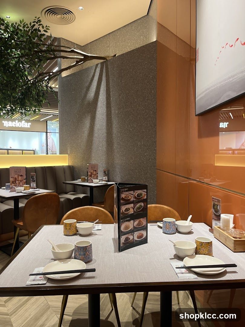 Restaurant Interior with Table Settings
