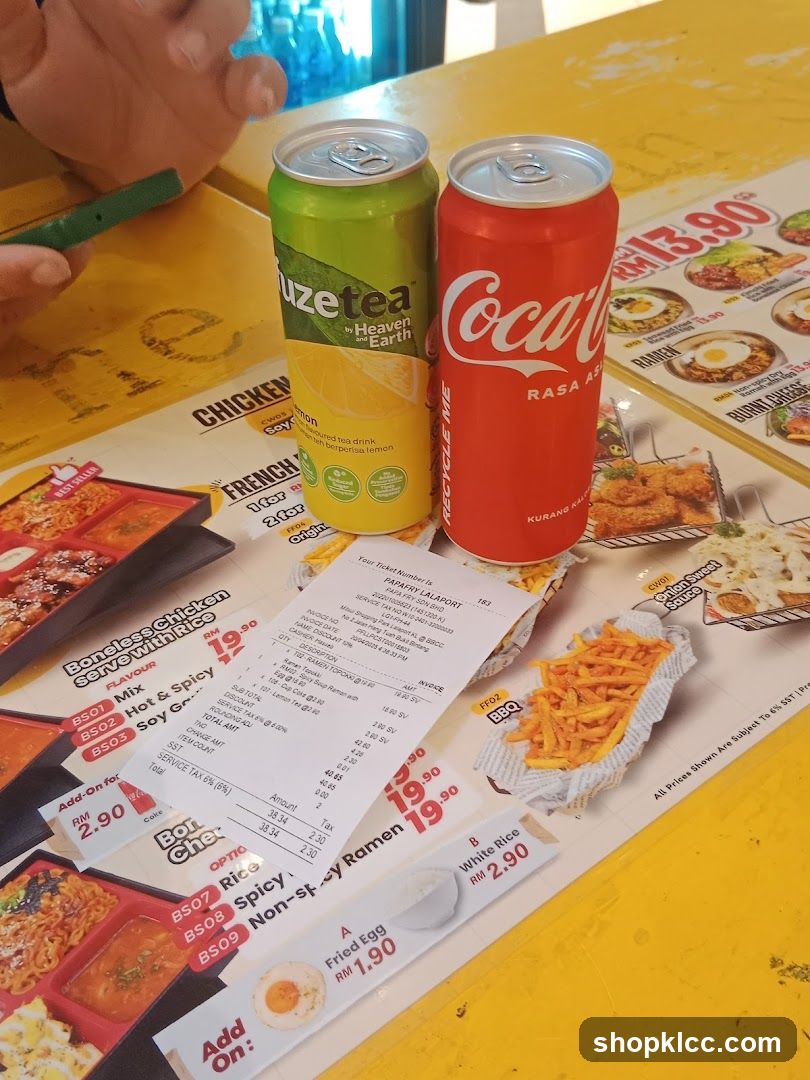 Food and Drinks with Receipt