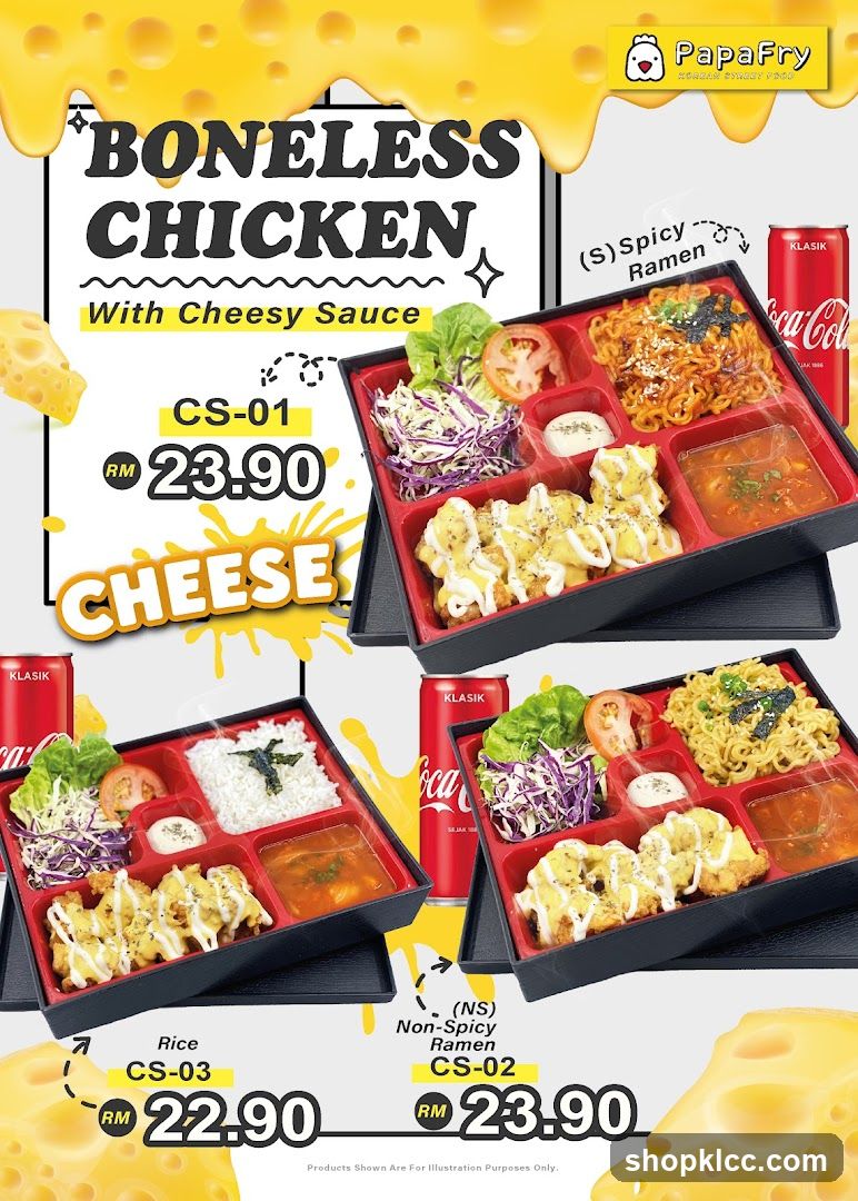 PapaFry Boneless Chicken with Cheesy Sauce