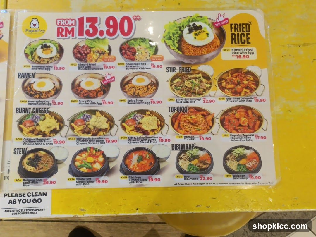 Papafry Menu