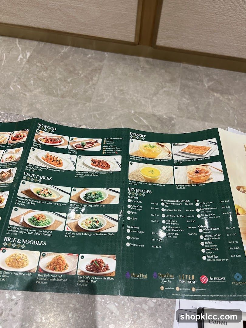 ParaThai Authentic Thai Cuisine Menu