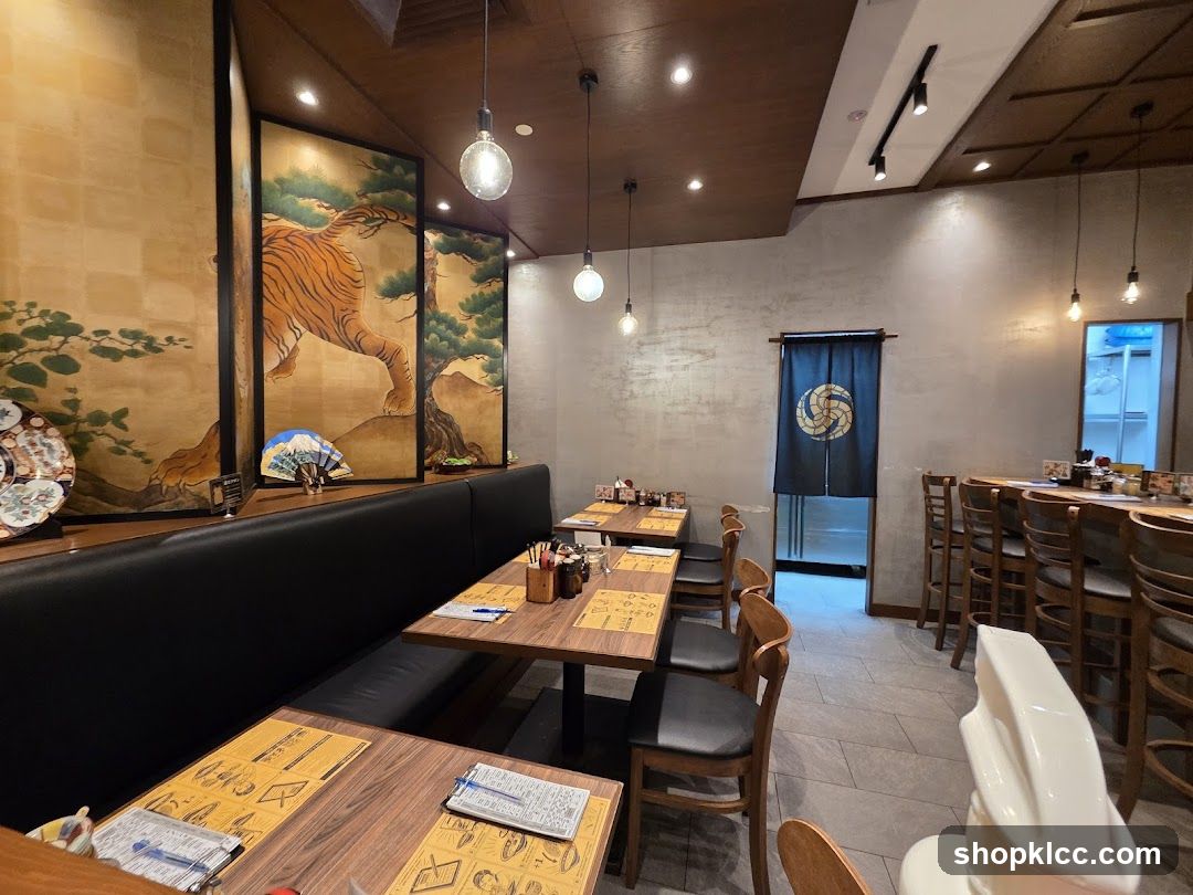 Restaurant Interior with Japanese Art