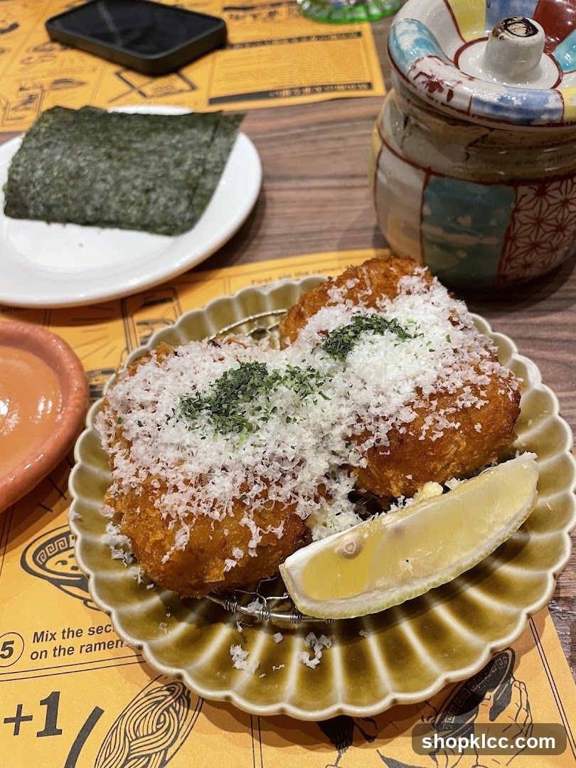 Fried Croquettes with Lemon and Seaweed