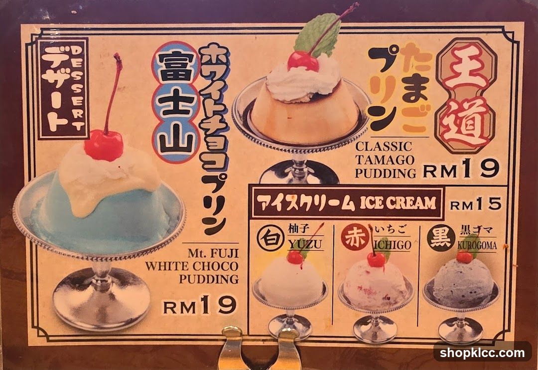 Dessert Menu