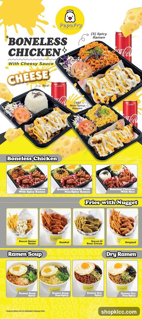 PapaFry Boneless Chicken Menu