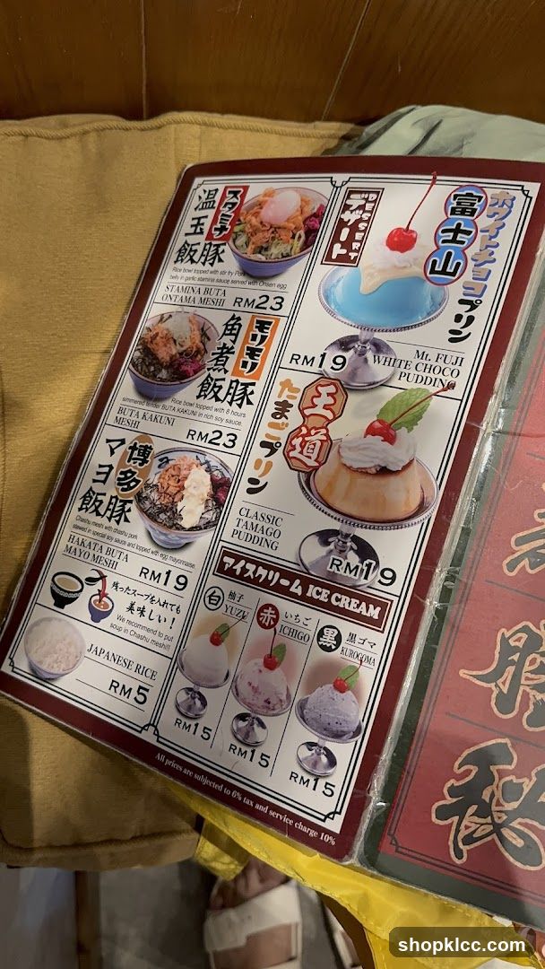 Japanese Food Menu