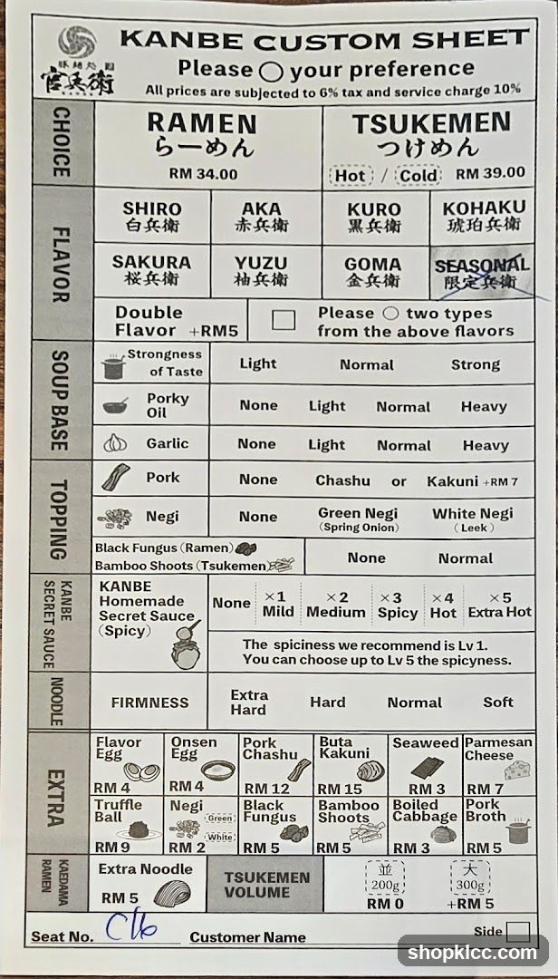 KANBE CUSTOM SHEET