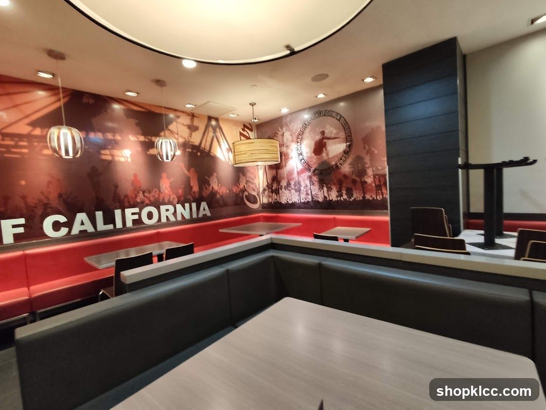 Restaurant Interior with California Themed Mural