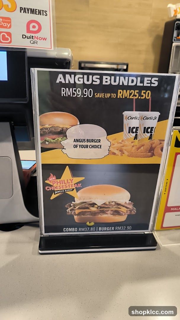 Carl's Jr. Menu Display
