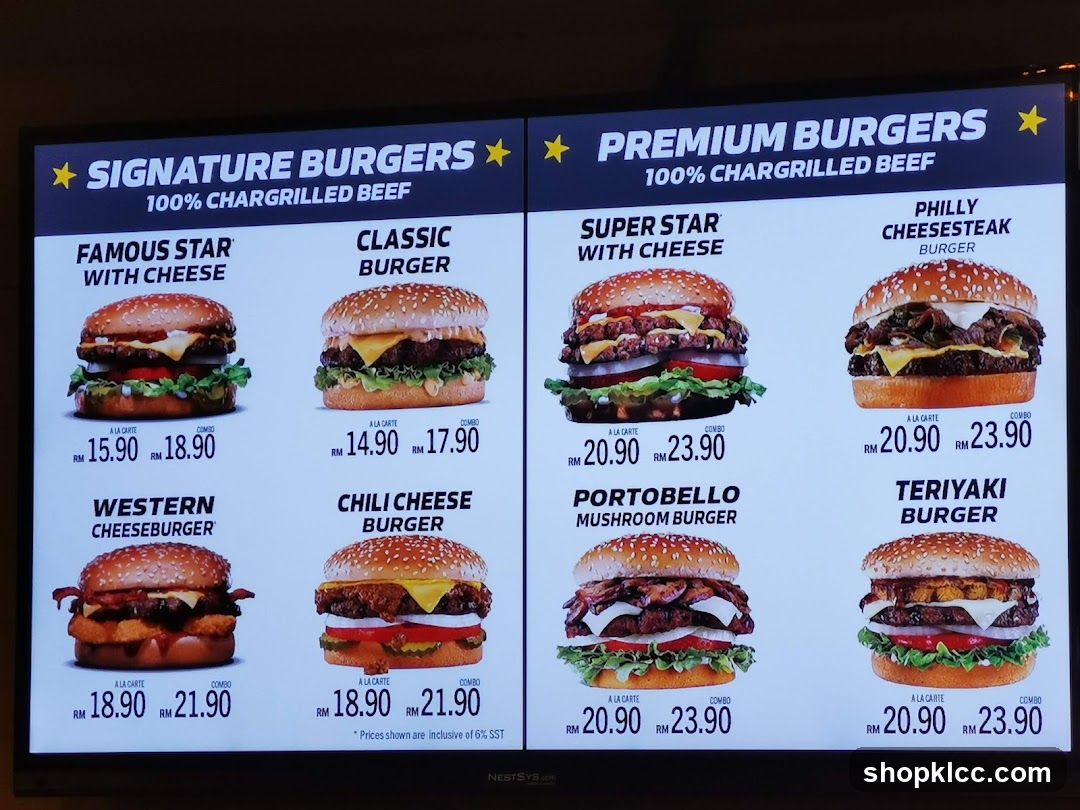 Burgers Menu