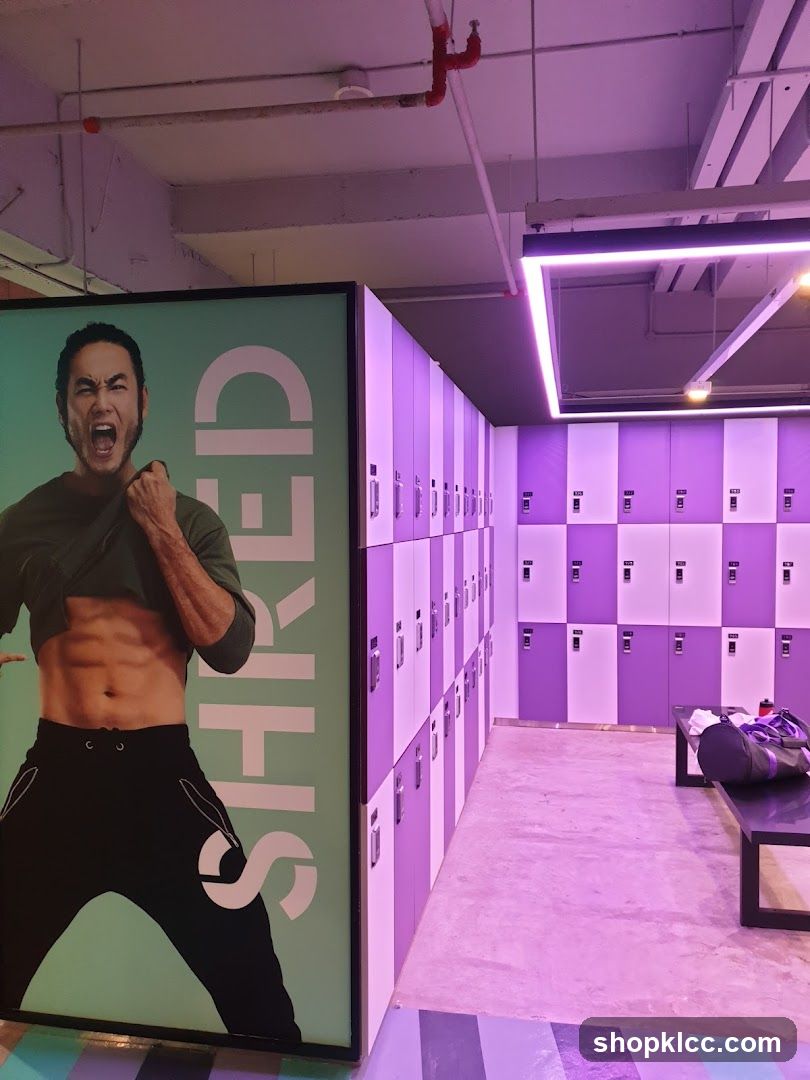 Gym Locker Room with Motivational Poster