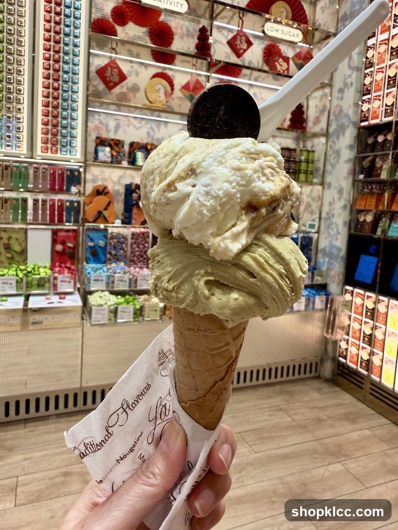 Ice Cream Cone with Chocolate Cookie