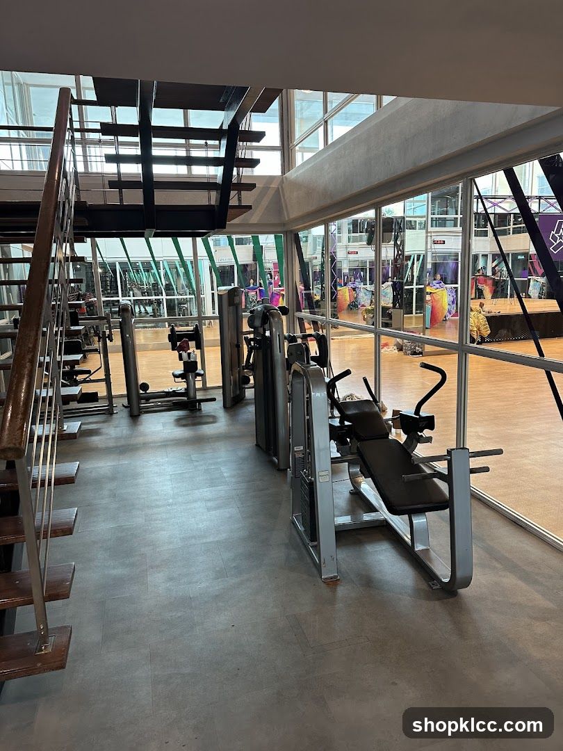 Gym Interior with Exercise Equipment