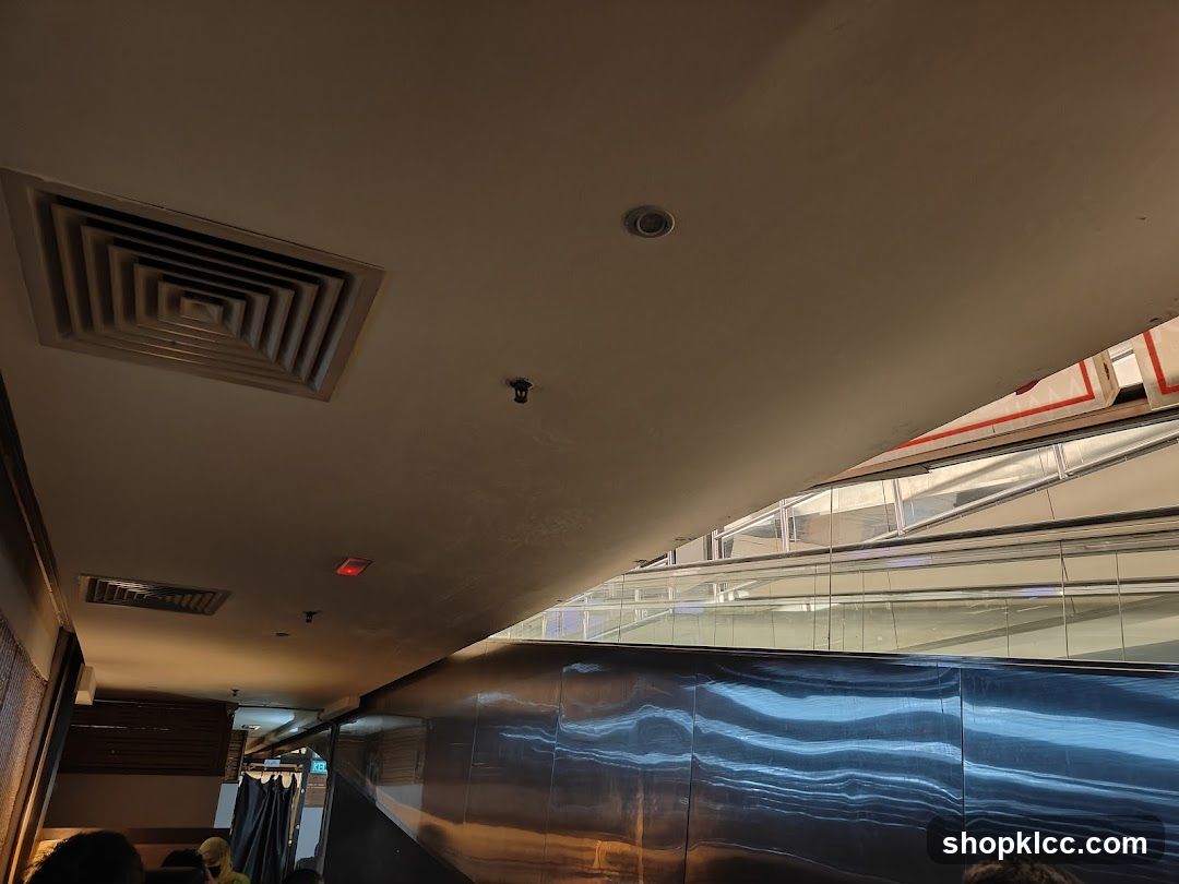 Interior of a building with escalators