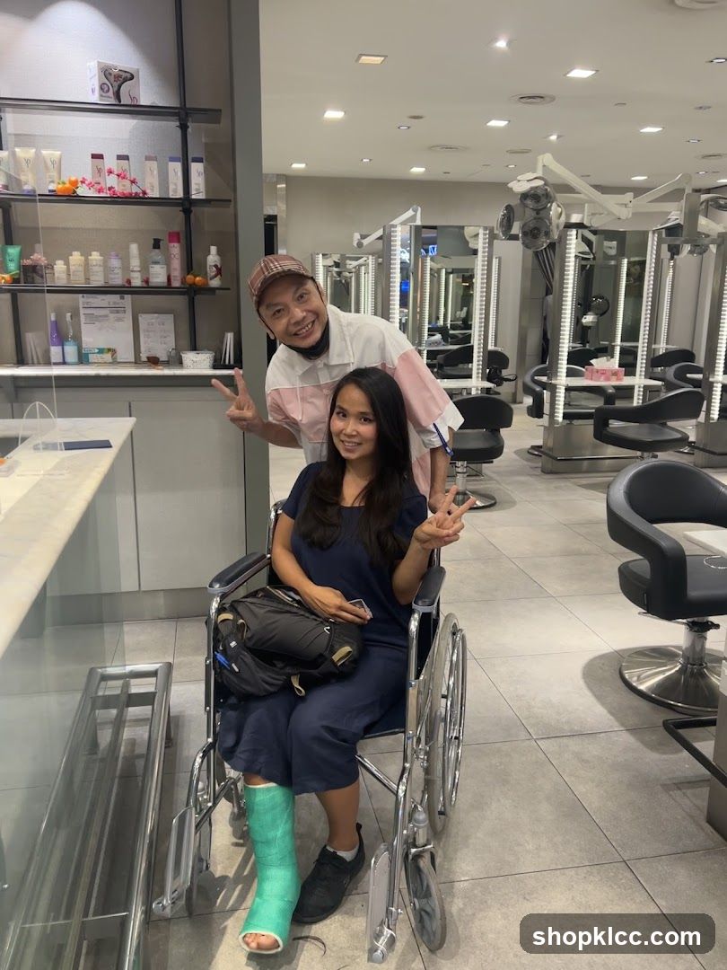 Hair Salon Interior with Staff and Customer