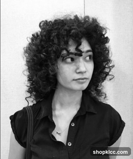 Woman with curly hair