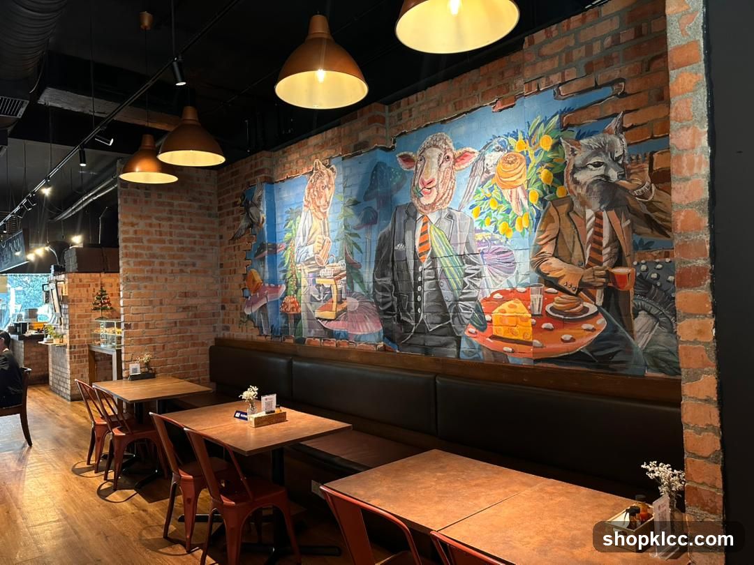 Restaurant Interior with Mural