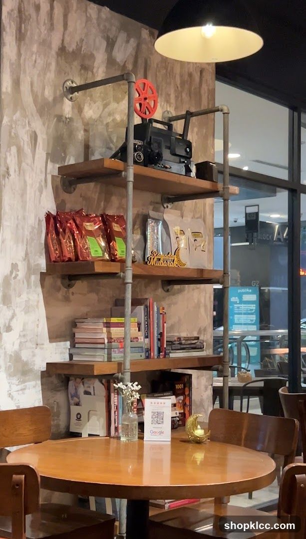 Cafe Interior with Shelving