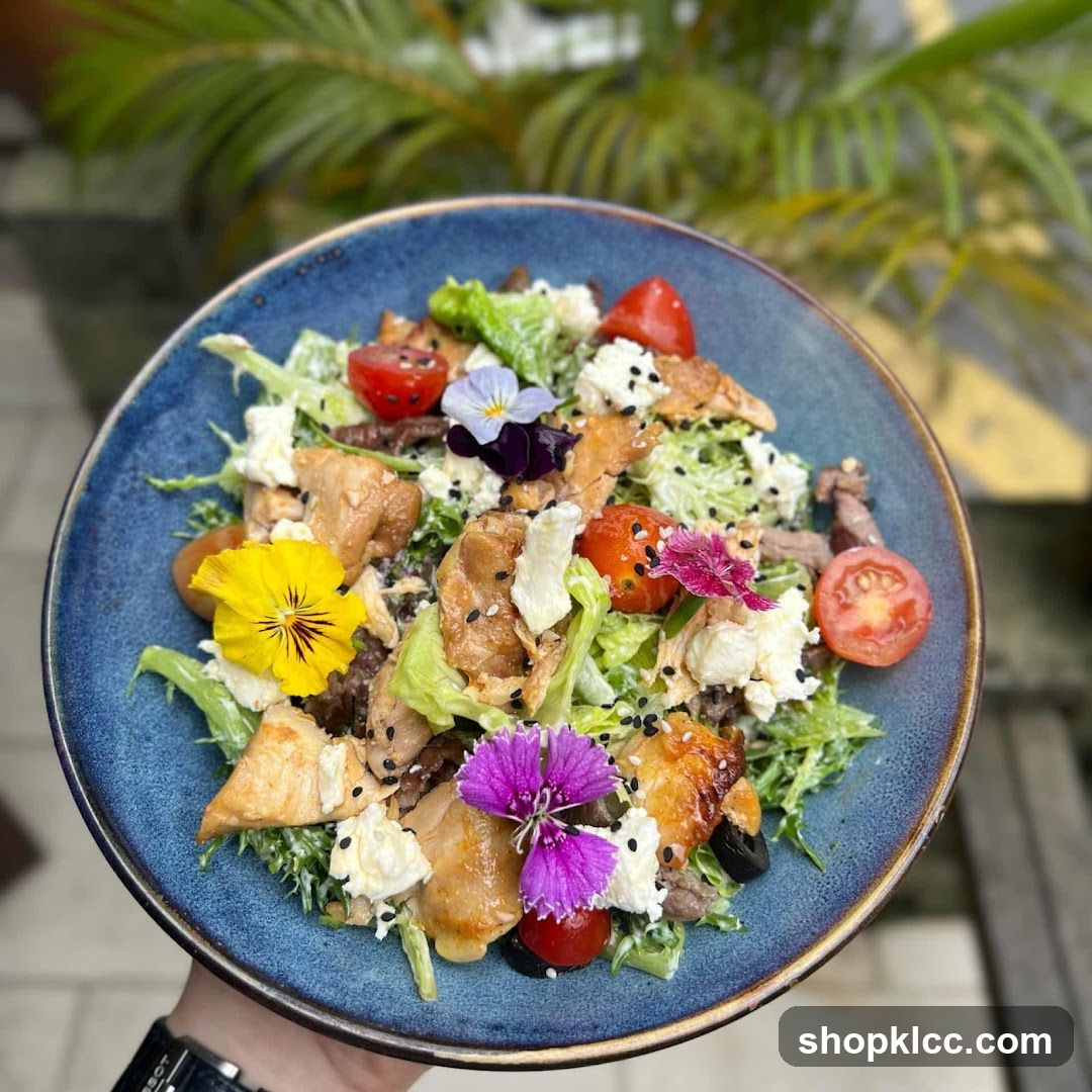Chicken Salad with Edible Flowers