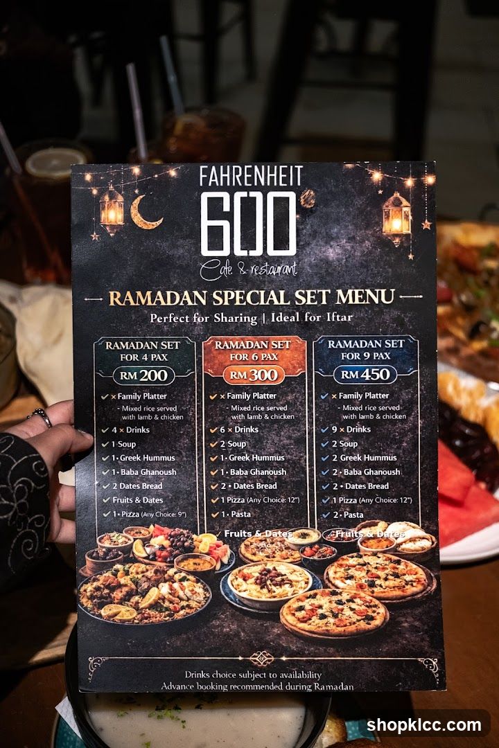 Fahrenheit 600 Cafe & Restaurant Ramadan Special Set Menu