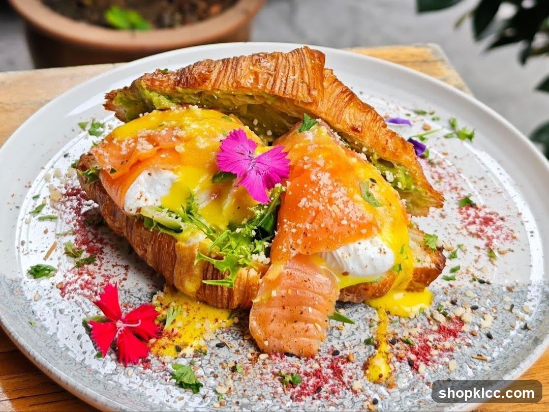 Croissant Benedict with Smoked Salmon