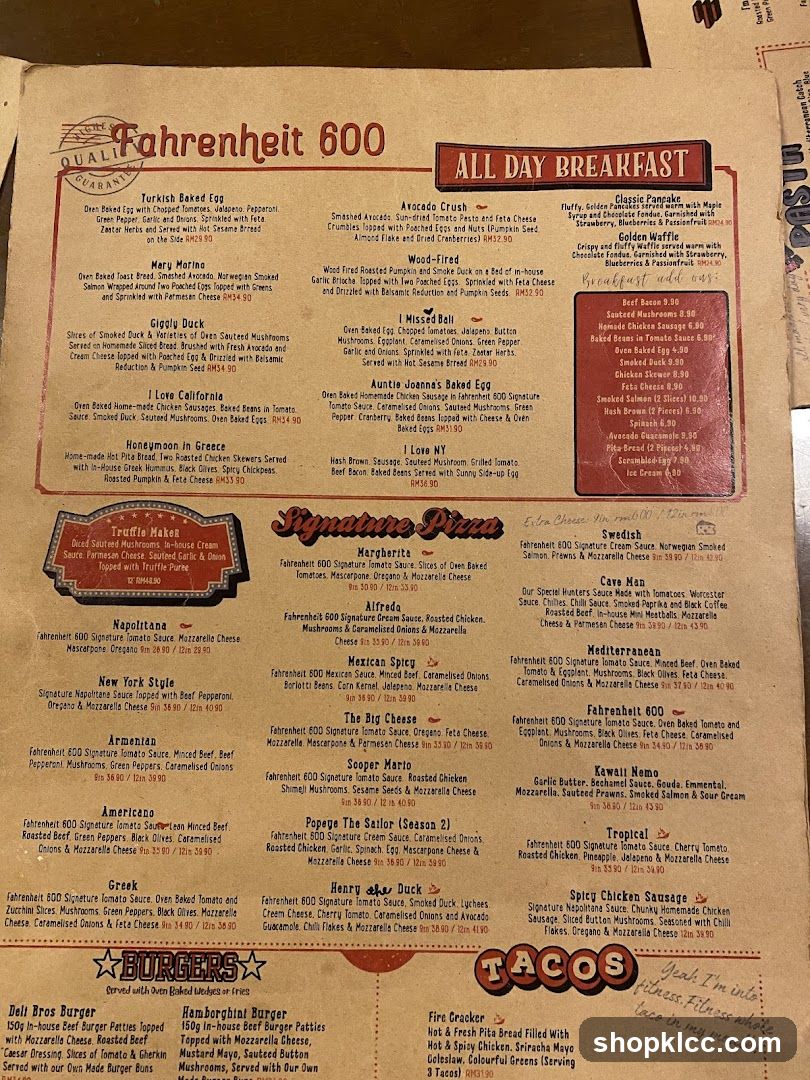Fahrenheit 600 All Day Breakfast