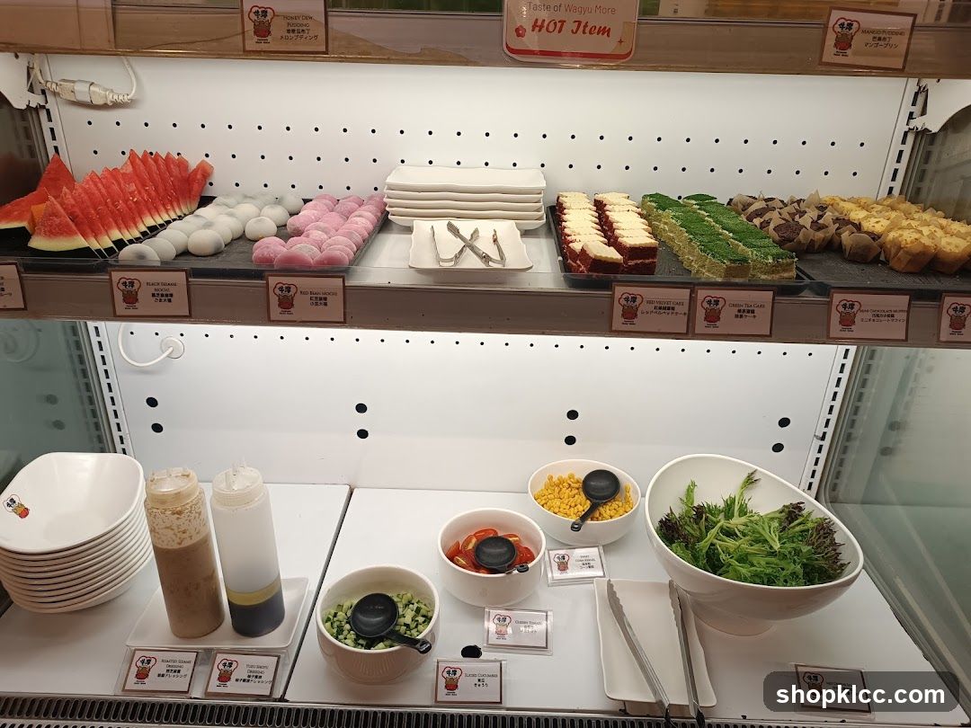 Buffet Display with Desserts and Salads