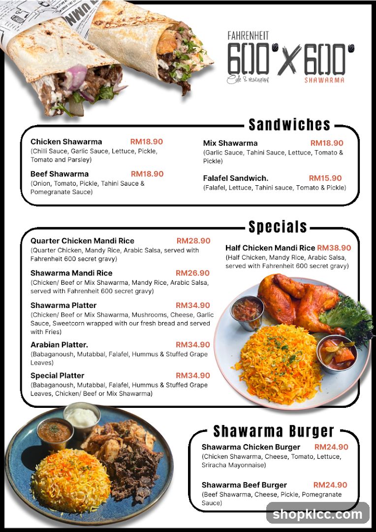 Fahrenheit 600x600 Shawarma Menu