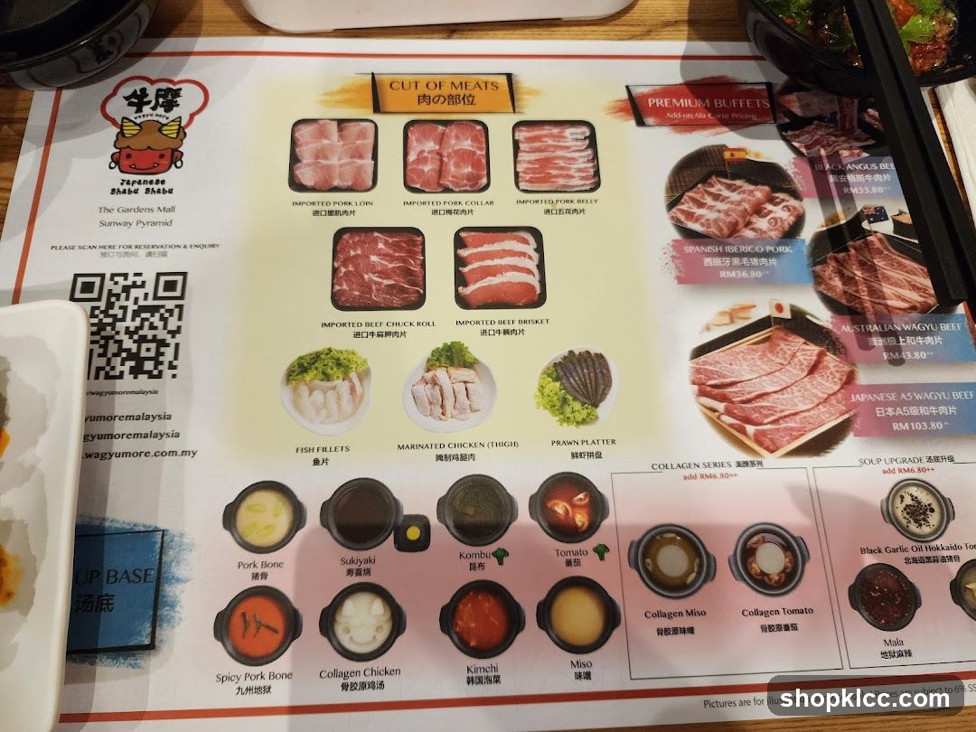 Japanese Shabu Shabu Menu