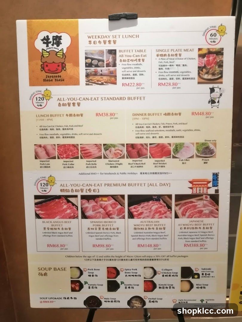 Wasyu Nore Japanese Shabu Shabu Menu