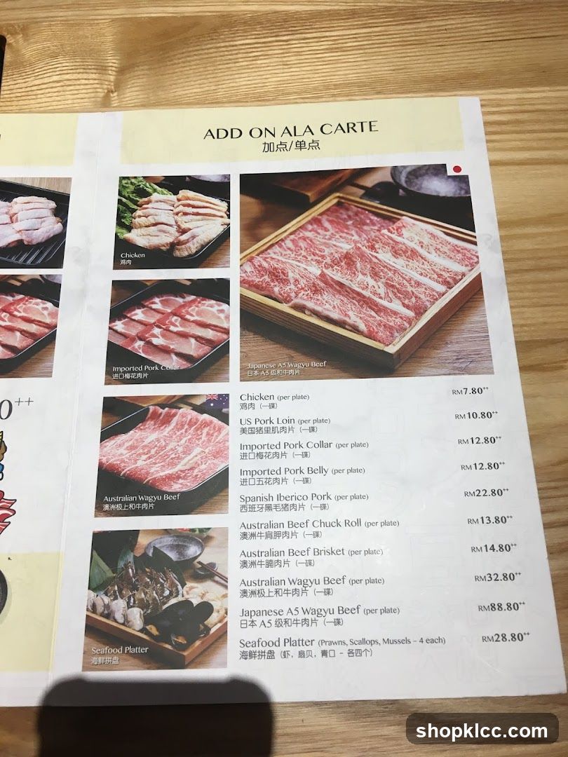 ADD ON ALA CARTE