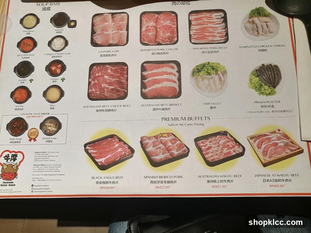 Wagyu More Menu