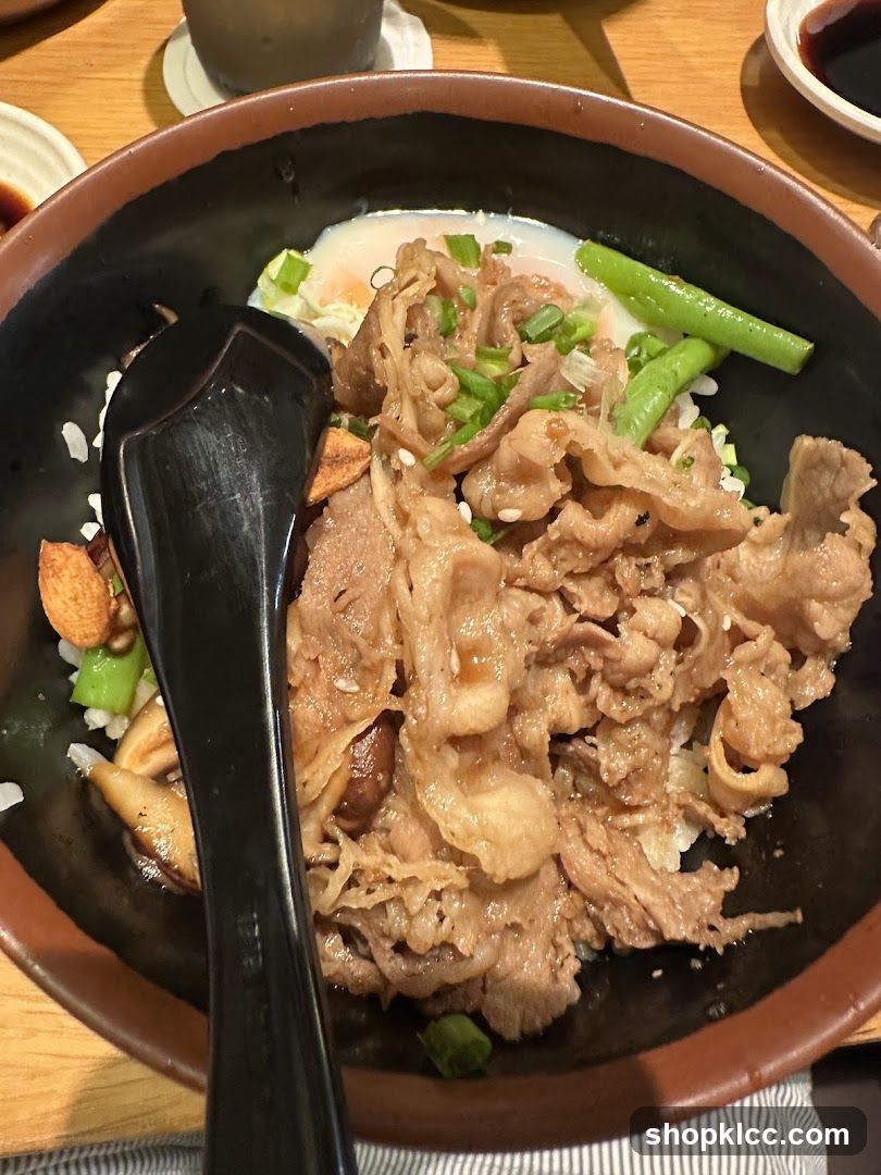 Beef Bowl with Egg and Vegetables