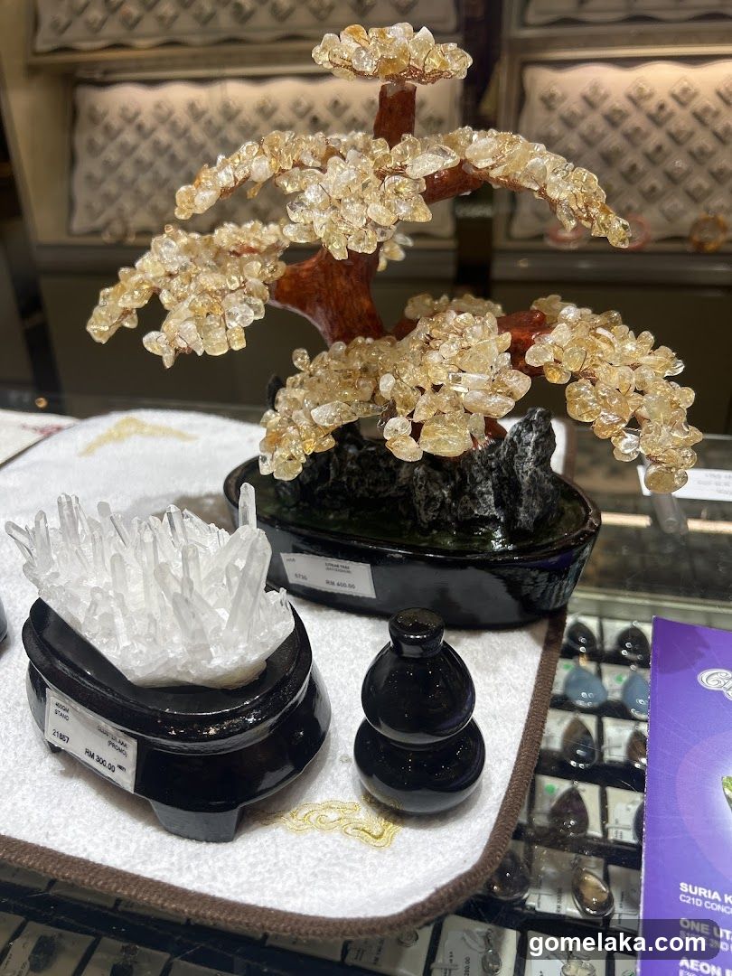 Display of Crystal Decorations
