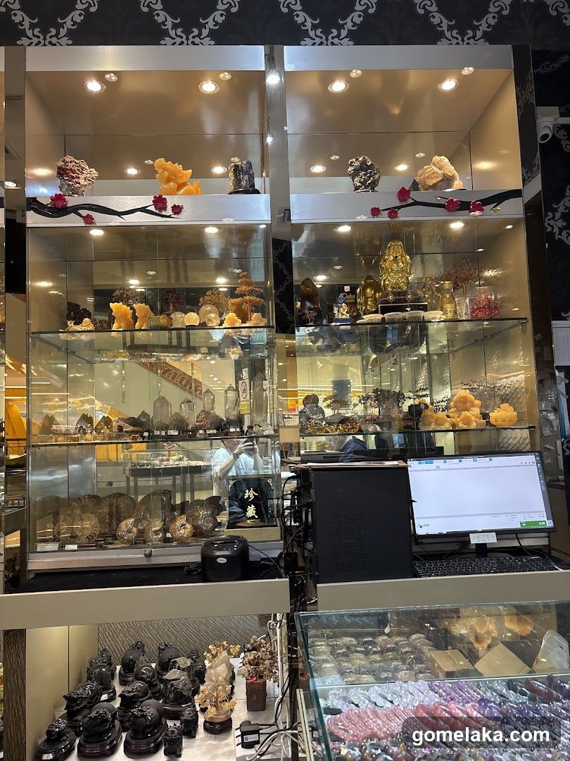 Interior of a mineral and crystal store