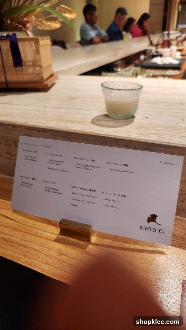 Kintsugi Dinner Menu